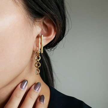 Swag Ear Cuff Vertical S / brass C130