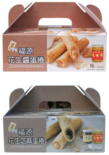 【蝦皮直營】新竹福源 福源蛋捲 320g 花生醬蛋捲/花生芝麻醬蛋捲 16入 伴手禮 蛋捲