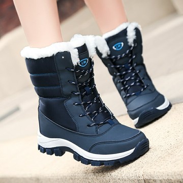 戶外雪靴 保暖加絨厚中筒雪靴雪地靴女冬防水防滑東北大棉鞋戶外旅游登山滑雪鞋