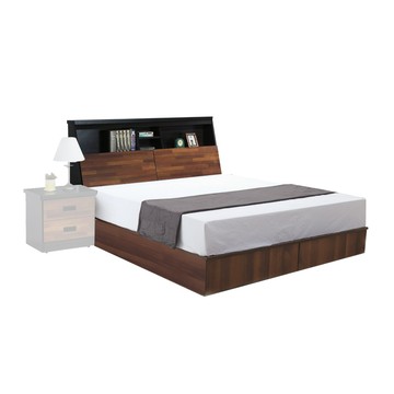 【UHO】胡桃雙色6尺雙人加大2件組(床頭箱+床底)