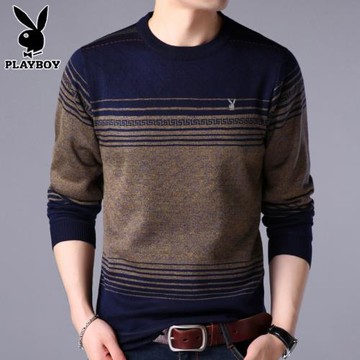 中年男士長袖T恤純棉有圓領寬松秋季上衣全棉薄款爸爸裝秋衣外穿