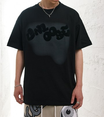 FINDSENSE X 2023 街頭時尚潮流 男士 毛巾布刺繡 寬鬆 半袖短T  字母T 學生T 情侶T