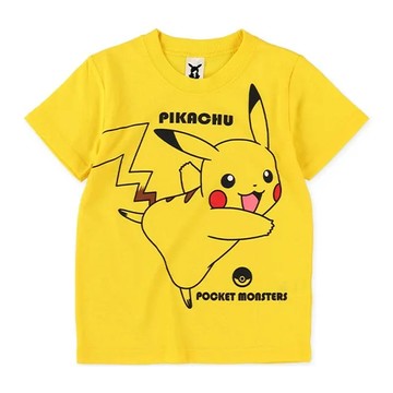 日本西松屋 - 人氣印花短袖上衣-卡通人物寶可夢-黃