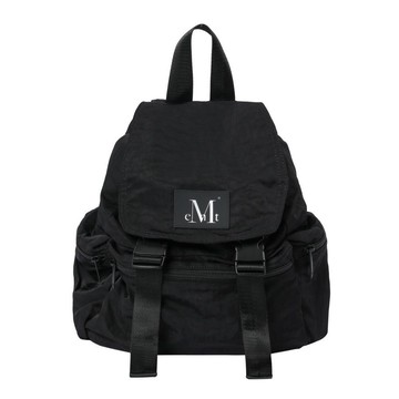 韓國 MUCENT BAY 2 BUCKLE STRING NYLON BACKPACK 雙扣抽繩尼龍後背包 黑色 BLACK