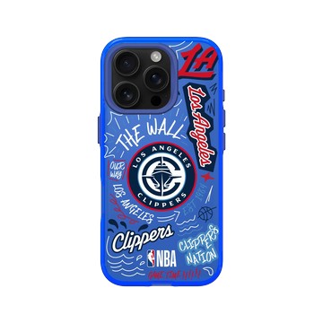 iPhone 16 Pro Clear 激光藍 - NBA - 塗鴉系列-洛杉磯快艇 Los Angeles Clippers - Graffiti