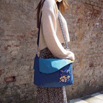 seisei｜遛遛包-斜背+托特二包合一_回收再製環保布料輕量防潑水 (星空藍)