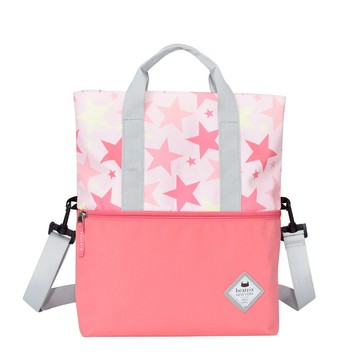 【BEATRIX NEW YORK】美式休閒國小防潑水兩用折疊補習袋／才藝袋／斜背包／星星粉