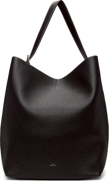 TOTEME 黑色 Belted Grained-Leather 托特包