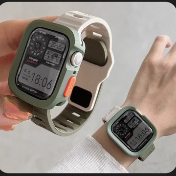 運動錶帶+保護殼 適用 Apple Watch S11 10 9 8 7 SE 防水錶帶 42/46mm 45/49mm