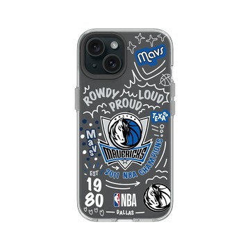 iPhone 15 Clear 透明 - NBA - 塗鴉系列-達拉斯獨行俠 Dallas Mavericks - Graffiti
