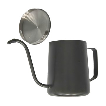 FANCY LIFE 咖啡手沖壺 輕量化杯蓋 靈動小巧易操作  黑色  600ml  1個