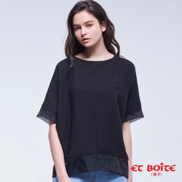 ET BOîTE 箱子 BLUE WAY – 異素材剪接圓領衫