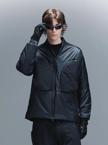 機能立領弧形拉鏈結構金標P棉輕量內膽外套