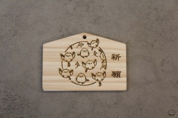繪馬_雪鳥 山雀/實木繪馬 許願牌 繪馬 許愿牌 祈福 祈願 木製