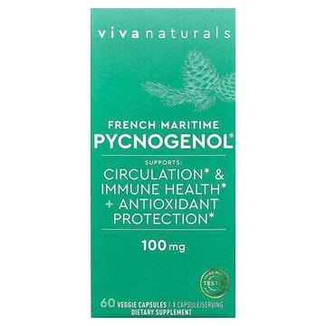Viva Naturals, French-Maritime Pycnogenol®，100 毫克，60 粒素食膠囊