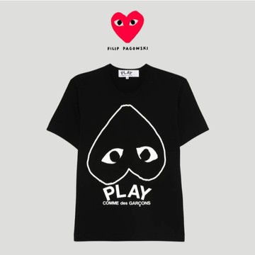 【other more 特選潮流】日本製 川久保玲 COMME Des GARCONS PLAY 反向輪廓心形T恤