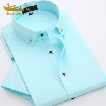 金盾夏季男士短袖襯衫商務休閑修身上班半袖襯衣男式工裝上衣薄款