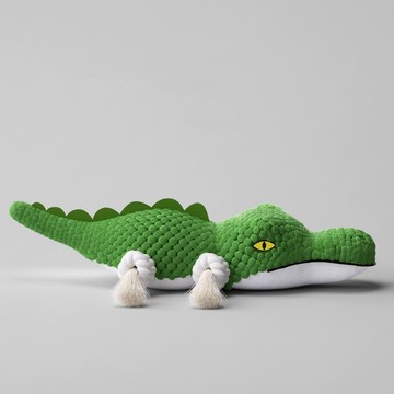 狗玩具 耐咬小鱷魚狗狗玩具 小狗毛絨發聲玩具 寵物磨牙神器 小狗解悶耐撕咬結繩玩具