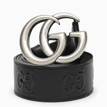 Black Marmont belt with GG leather