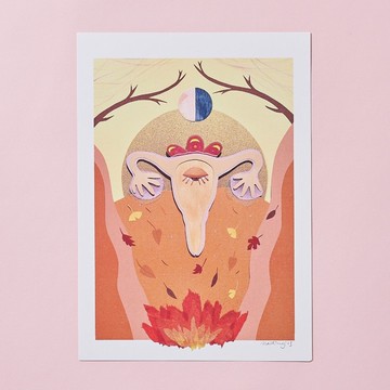 【精選】女性內在四季插畫｜下弦月秋天