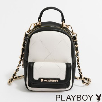PLAYBOY - 後背包可斜背  Limelight系列 - 黑白色