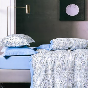 Grace Life 60支100%天絲全舖棉兩用被床包組 精緻系列  兩用被 + 床包 + 枕套組  雙人加大  逐風