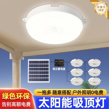 【天黑自動亮】太陽能庭院燈 戶外燈 吸頂燈 走廊燈 人體感應燈 防水防雨 一拖二雙燈 節能省電 庭院走廊陽臺照明