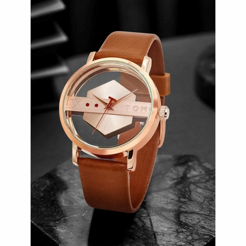 腕時計 メンズ クォーツ 幾何学模様ダイヤル ラウンドポインター