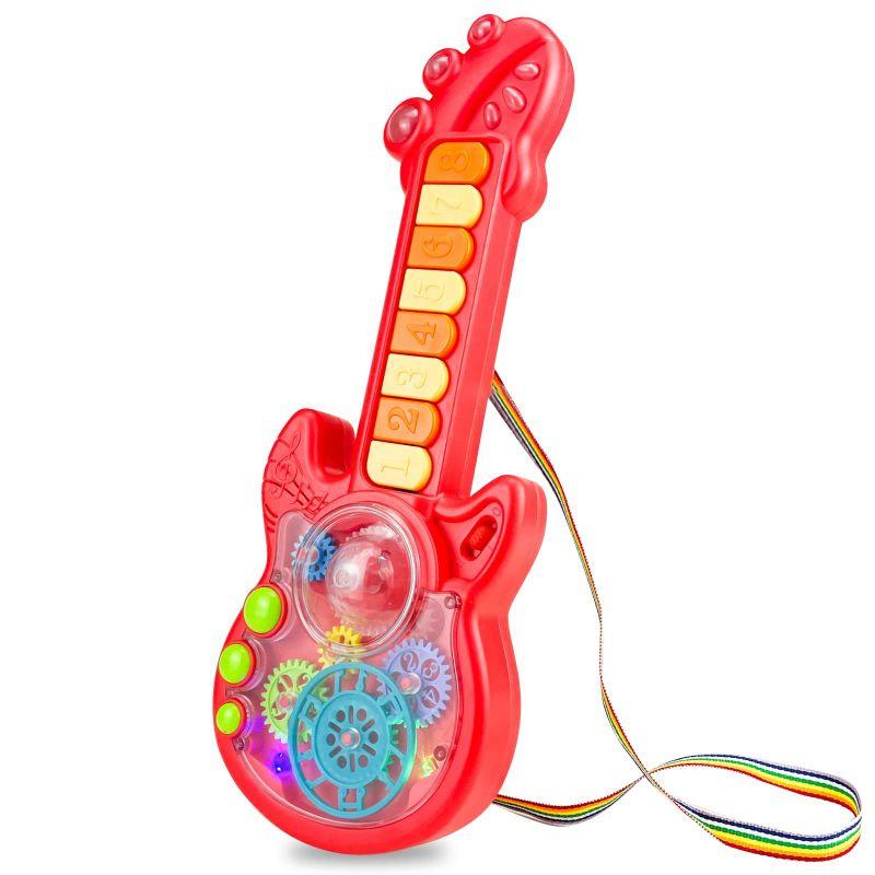 Ynybusi ギター おもちゃ 子供 ピアノ 光る 楽器おもちゃ 音楽おもちゃ