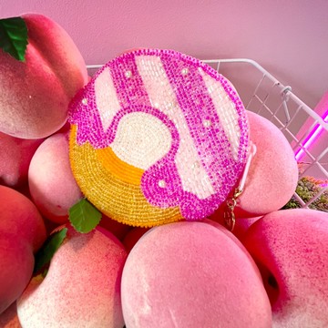 手工串珠零錢包 / 捷運卡包 - 甜甜圈