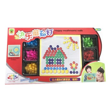 快樂蘑菇釘 益智拼圖 兒童玩具【小胡玩具(電子發票)】