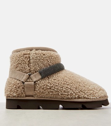 Brunello Cucinelli Monili Beads shearling snow boots