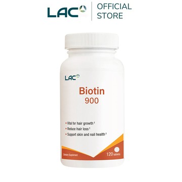 【LAC利維喜】生物素900食品錠120錠(900mcg/自信飄逸/素食可/產後媽咪必備)