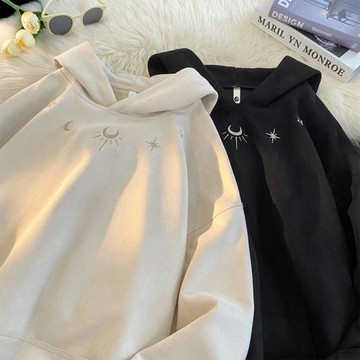 連帽衛衣男秋季潮牌美式復古麂皮絨外套寬松休閑男生套頭上衣秋裝