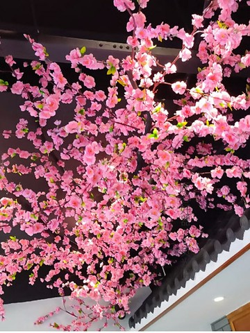 【新店熱銷】新中式仿真桃花櫻花吊頂飯店假花火鍋奶茶櫥窗裝飾遮擋吊頂仿真花