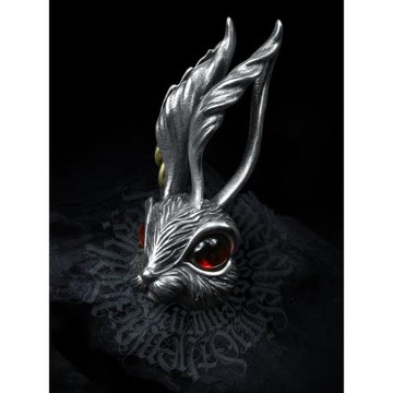 YUKI中性男女925純銀項鏈哥特兔子吊墜嘻哈銀飾質感情侶小眾復古