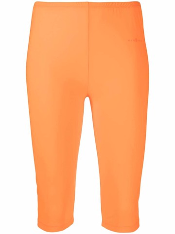 MM6 Maison Margiela - fitted knee-length shorts - women - Polyamide/Spandex/Elastane - XS - Orange