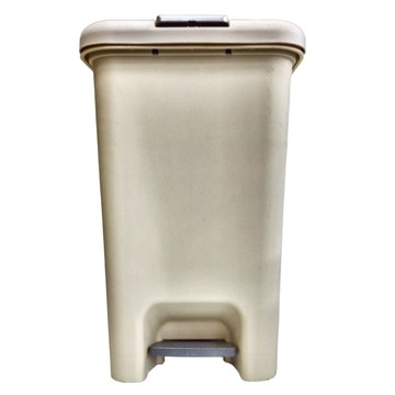 北歐雙開垃圾桶 20L PP塑料 腳踏式  米杏色  1個
