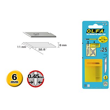 【文具通】OLFA 筆刀刀片 KB 替刃 用於AK-1、AK-1/5B、AK-4、SC-1刀片，25片 B4010672【領券滿額再折千12/31止】