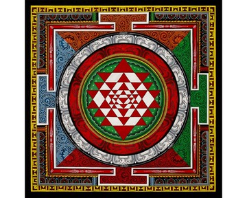 宇宙力量三摩耶曼陀羅 — 來自喜馬拉雅的正宗神聖幾何唐卡