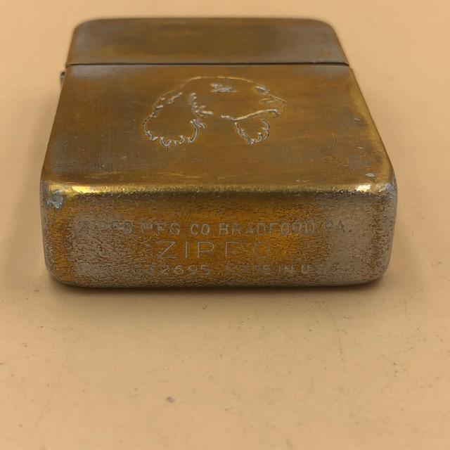 ジッポー ZIPPO ライター 1940〜1941年 ラウンドコーナー 4バレル 水平歯 スポーツシリーズ ドッグ 犬