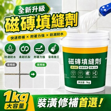 磁磚填縫劑 1kg大容量 墻面修補膏 贈工具 瓷磚修補劑 加水即用 防水防黴 地磚衛浴瓷磚裂縫 多功能填縫劑 磁磚黏著劑