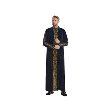 Muslim Arab Men Clothing Velvet Robe Thawb Caftan 男刺繡長袍