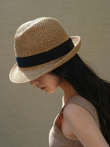 英倫風手工鉤針爵士帽度假旅游春夏遮陽防曬小禮帽遮陽帽【木屋雜貨】