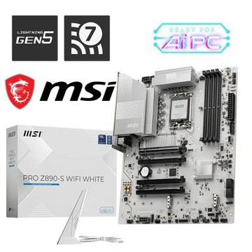 【MSI 微星】PRO Z890-S WIFI WHITE (ATX/1H1P/Realtek 2.5G/Wi-Fi 7+BT 5.4/雪白版/註冊四年保)