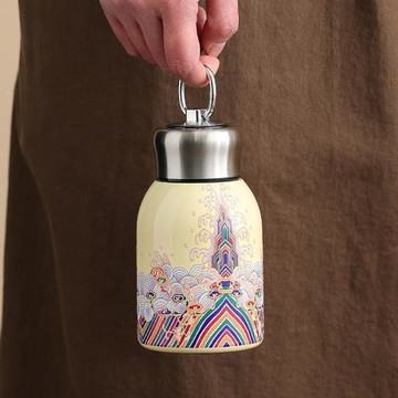 陶瓷保溫杯國風小胖丁保溫杯戶外便攜口袋杯車載隨手杯迷你300ml