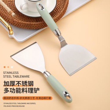 不銹鋼煎鏟煎餅果子工具刮子料理鏟烙餅壓餅鐵板燒煎雞蛋煎餅鏟子
