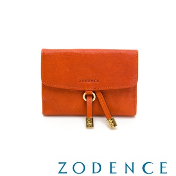 ZODENCE HIM義大利植鞣革中夾 橘紅