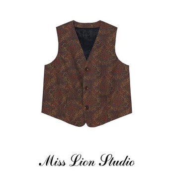 現貨】復古民族風馬夾女2025年春季新款設計感油畫休閑短款馬甲