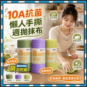 隔日達 10A抗菌抹布 懶人手撕週拋抹布 撕撕樂周抛抹布 廚房抹布不沾油 強力吸水抹布 懶人抹布 百潔布 洗碗巾 洗碗布